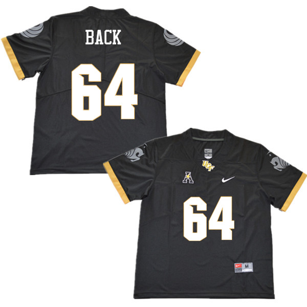 Men #64 Kyle Back UCF Knights College Football Jerseys Sale-Black